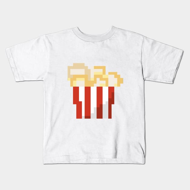 Pixel Art - popcorn Kids T-Shirt by Uwaki